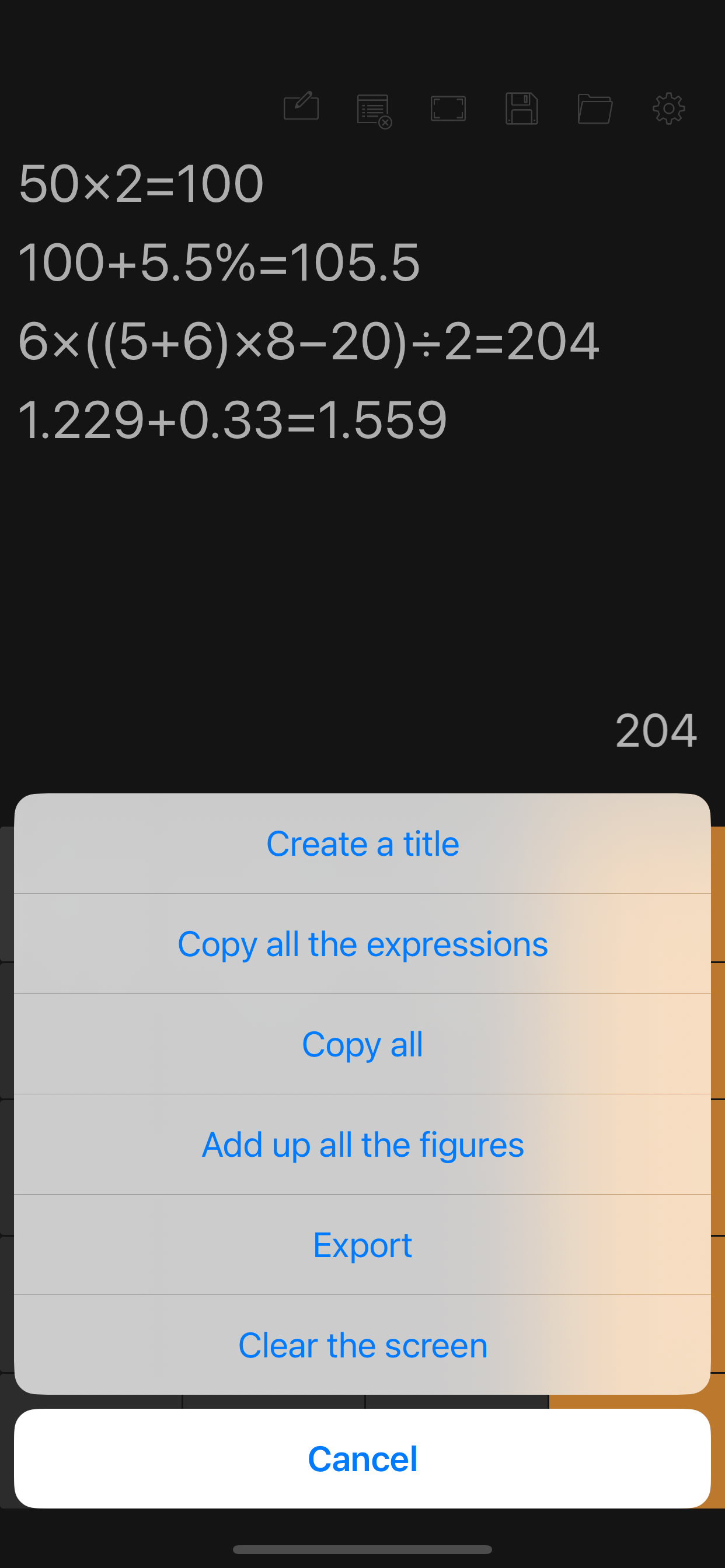 Calculator with History