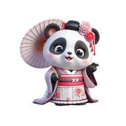 Geisha Panda Stickers