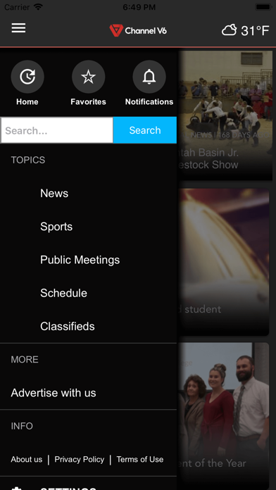 Channel V6 iPhone screenshot 1 - News app