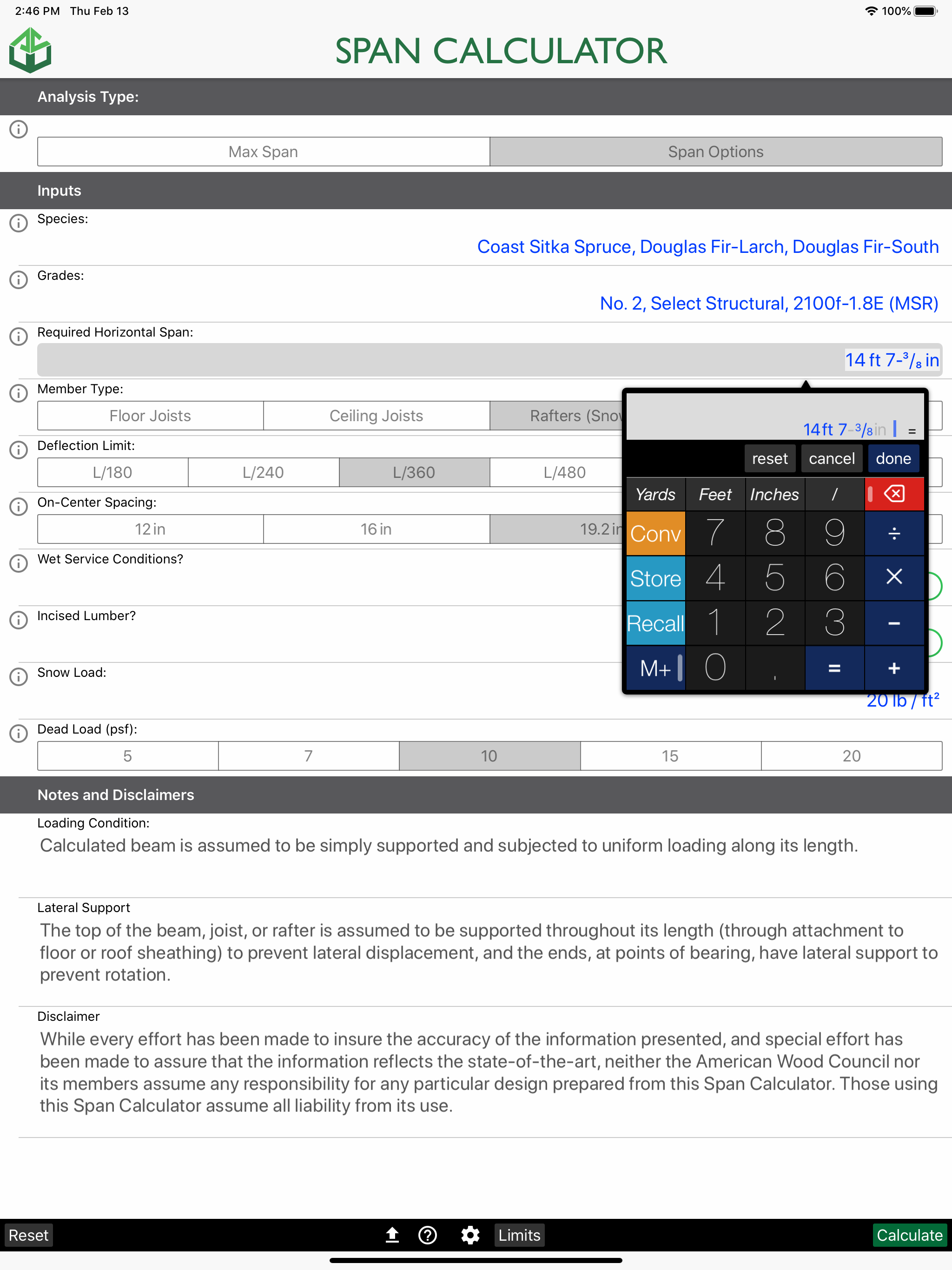 Span Calc