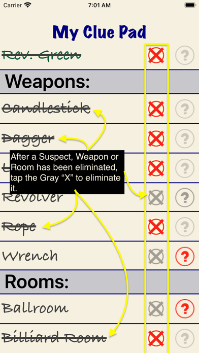 My Clue Pad Screenshot