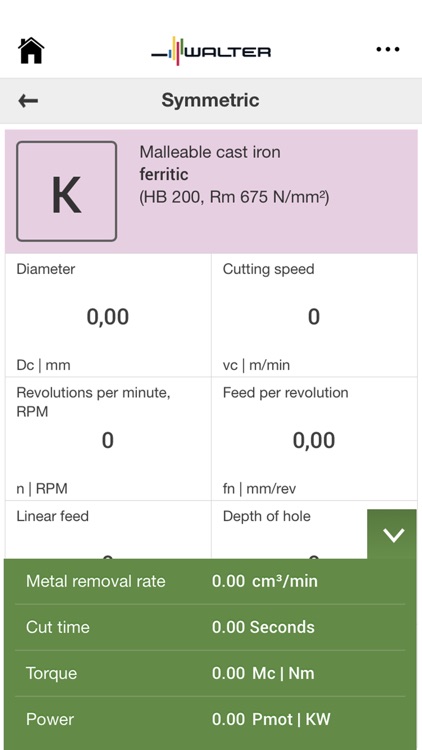 Walter Machining Calculator