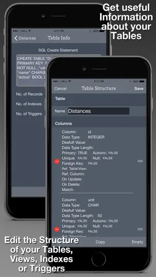 Screenshot von SQLed - SQL Datenbank Manager auf dem iPhone 3