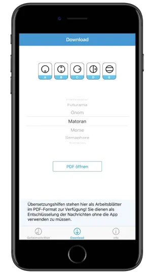 Screenshot von Geheimschriften auf dem iPhone 10