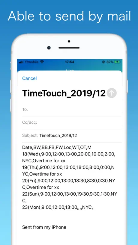 Auto Input Work Time-TimeTouch