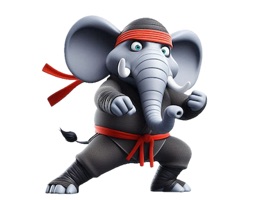 Ninja Elephant Stickers