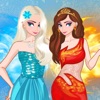 Ice vs Fire magic dress up icon