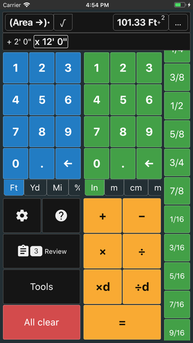 Feet and Inches Calculator Screenshot