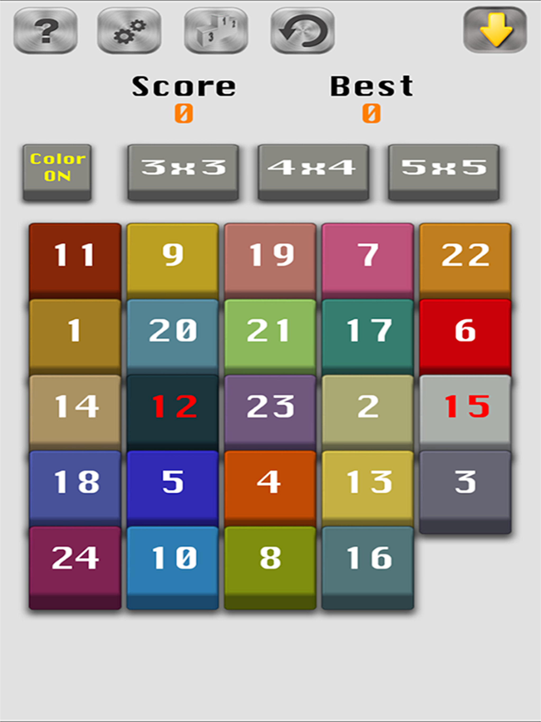 Number Slide-15 Fifteen puzzle