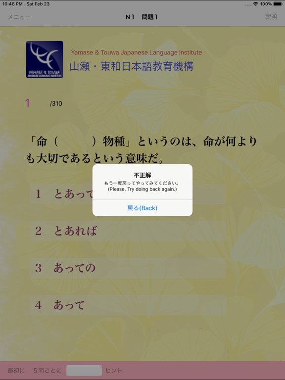 Screenshot #6 pour N1 文法問題集