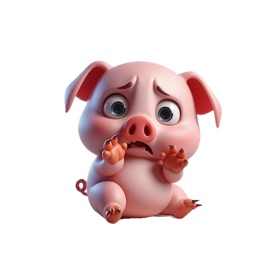 Scared Piglet Stickers