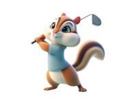 Chipmunk Golf Stickers