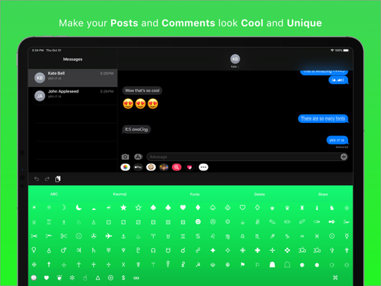 Cool Symbols Keyboard & Fonts iPad screenshot 5 - Utilities app