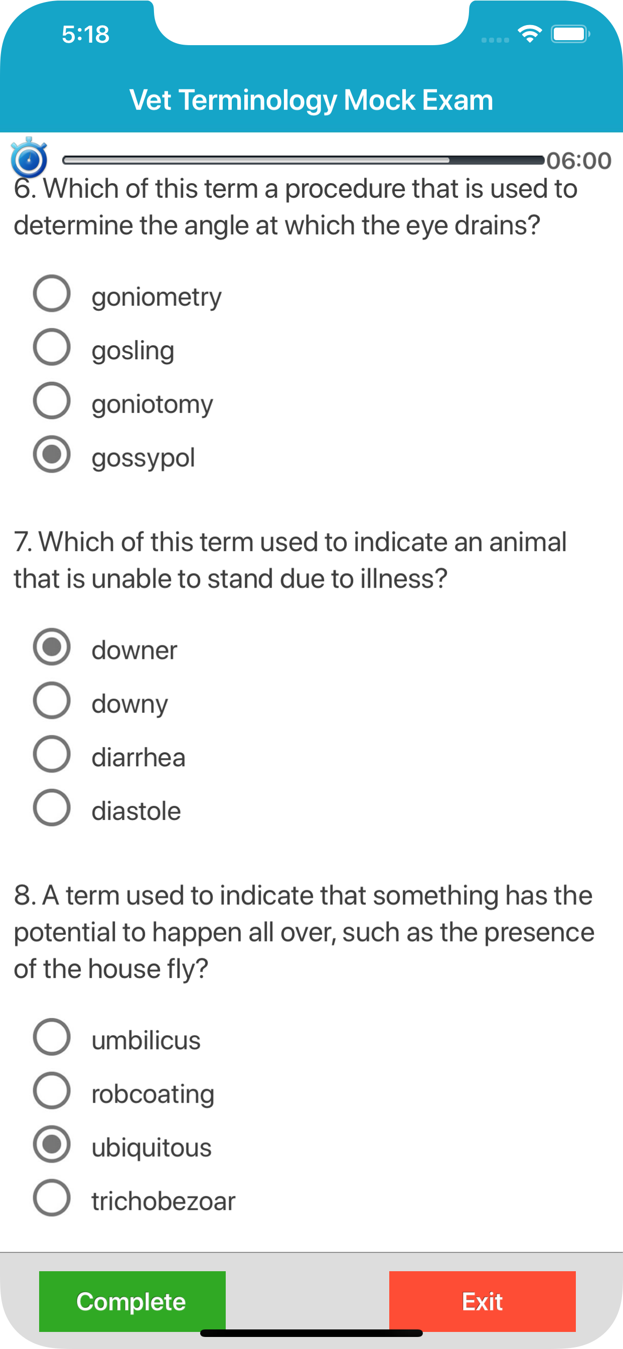 Vet Terminology Quizzes screenshot 5
