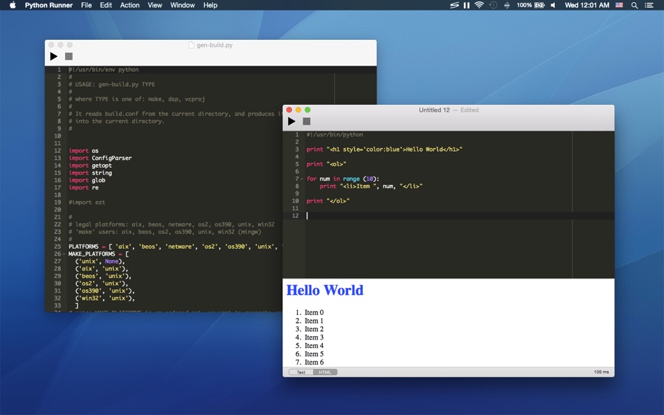 #1. Python Runner (macOS) بواسطة: 兰桂 吴