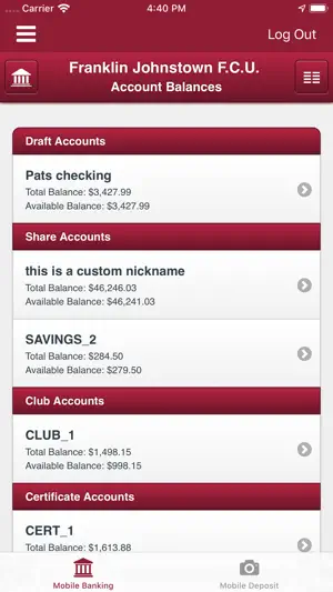 Franklin Johnstown FCU screenshot 1