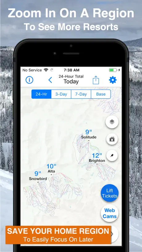US Snow Map & Webcams