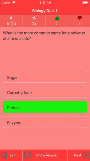College Biology Quiz screenshot 3