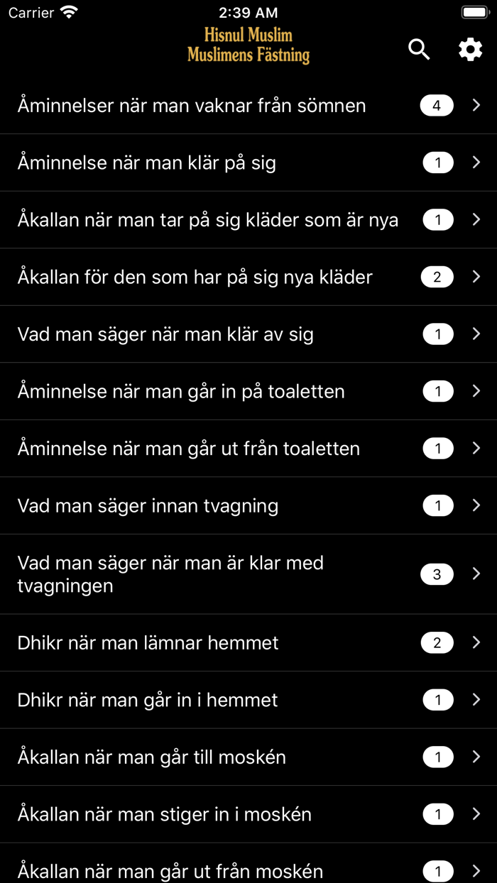 Hisnul Muslim Svenska