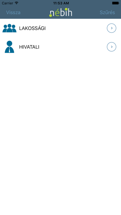 Screenshot #2 pour NEBIH Informaciok