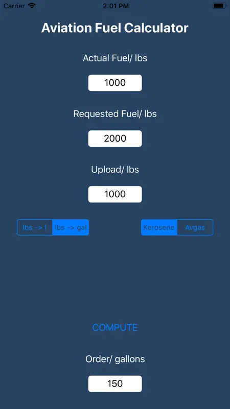 Aviation Fuel Calculator screenshot 2 of 3