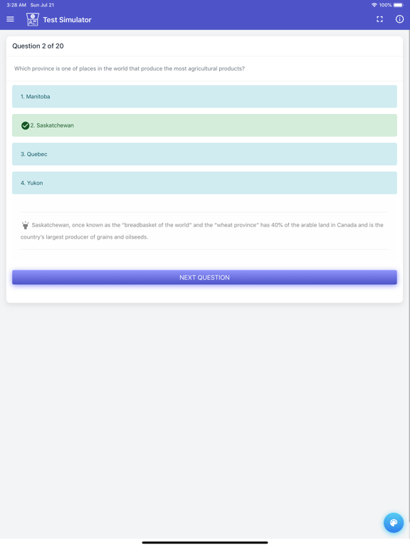 Canadian Citizenship Test Prep iPad screenshot