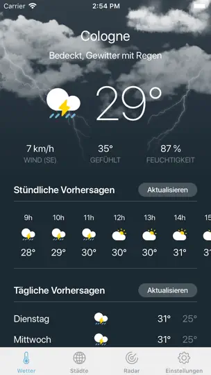 Screenshot von Wetter Pro · auf dem iPhone 2
