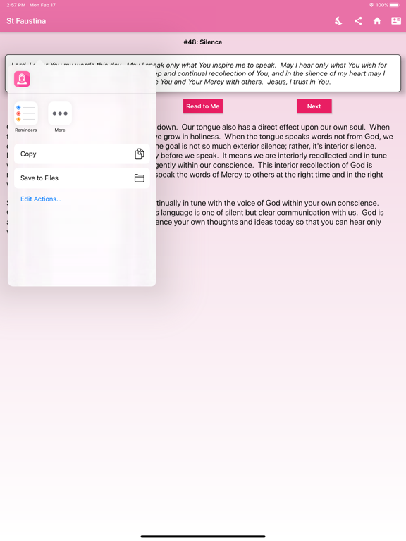 Reflections on Divine Mercy iPad screenshot 5 - Reference app