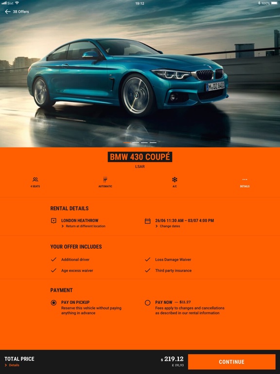 SIXT rent, share, ride & plus iPad screenshot 2