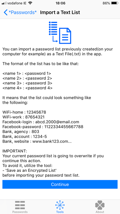 *Passwords* Copy to Paste iPhone screenshot 7 - Productivity app