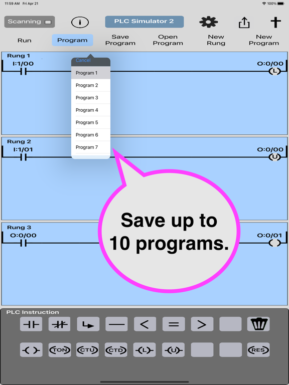 PLC Simulator 2, Ladder Logic iPad screenshot 6 - Utilities app