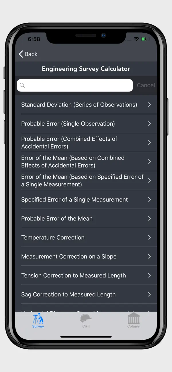 Engineering Survey Calculator screenshot