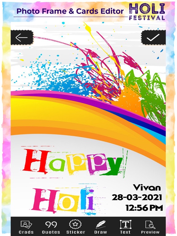 Screenshot #5 pour Holi Photo Frame & Card Editor