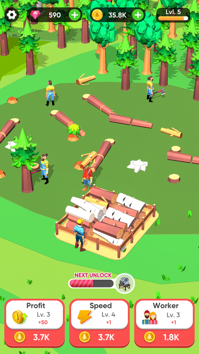 Screenshot #2 pour Idle Lumber Mill - Wood Game