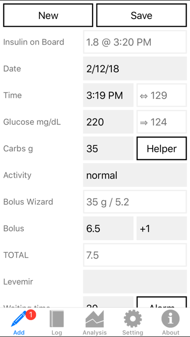 Glucosurfer app screenshot