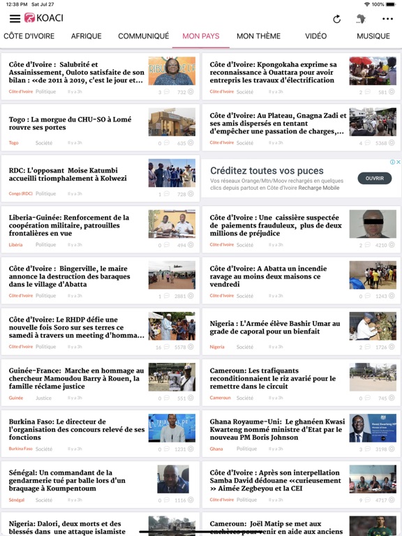 Koaci.com iPad screenshot 4 - News app