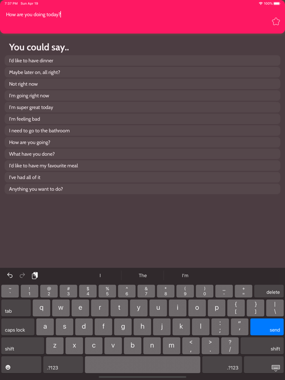 AAC Text to Speech TTS Dinata iPad screenshot 2 - Utilities app