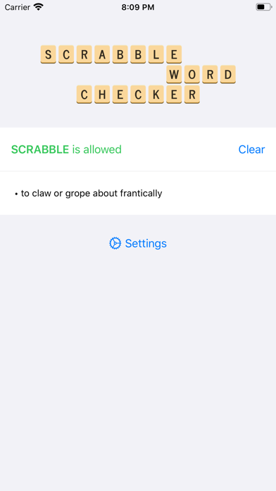 Screenshot #1 pour Word Checker for SCRABBLE