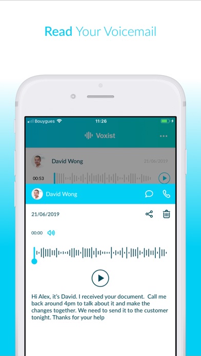 Voxist: Visual Voicemail iPhone screenshot 3 - Productivity app