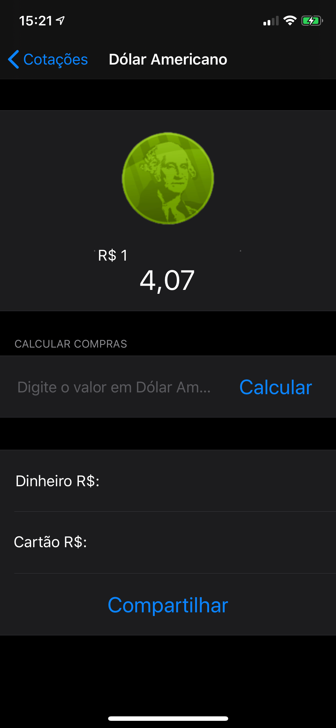 Cotações screenshot 2