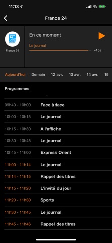 TV d'Orange Côte d'Ivoire iPhone screenshot