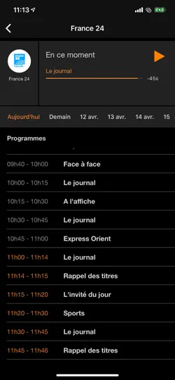 Capture d'écran de TV D'Orange Côte D'Ivoire sur iPhone 1
