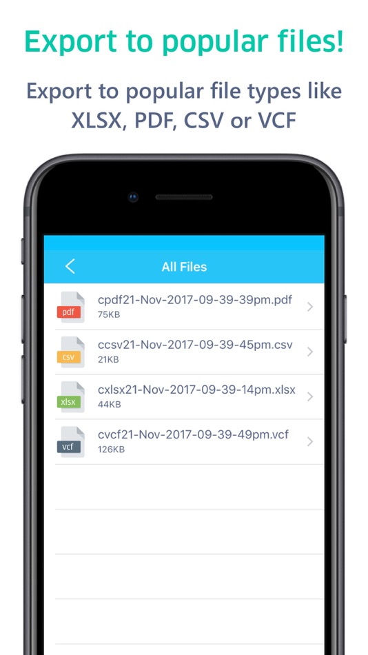 #4. Contacts to Excel , PDF , CSV (iOS) Által: Dropouts Technologies LLP