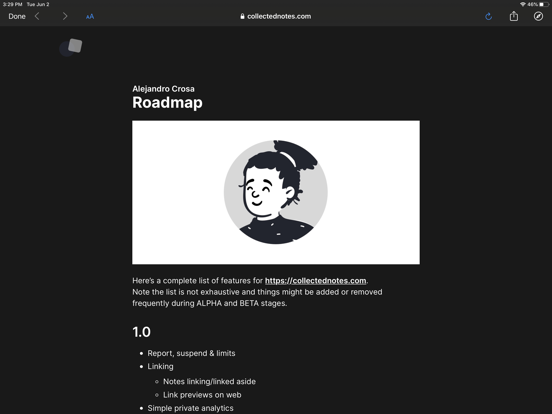 Collected Notes iPad screenshot 2 - Productivity app