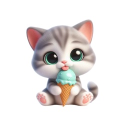 Kitten Ice Cream Stickers