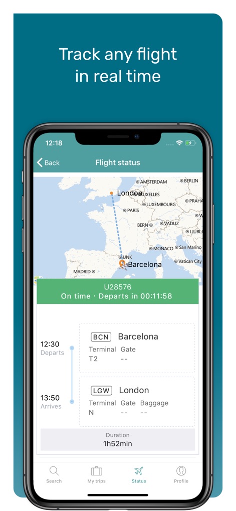 Travellink - Flights, Hotels - Esta herramienta permite un seguimiento de vuelos en tiempo real, mostrando la ruta en un mapa interactivo y proporcionando detalles actualizados sobre horarios de salida y llegada.