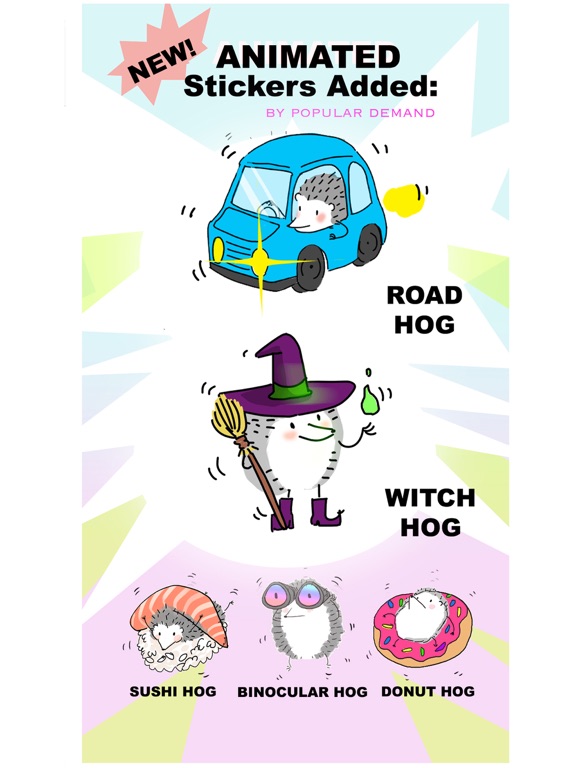 Mr. Hedgehog Animated Stickers iPad screenshot 1 - Stickers app