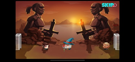 Head Soccer - Explore the "various 102 avatars" each with distinct designs and abilities, battling across diverse game environments like this ancient "statue-filled arena".