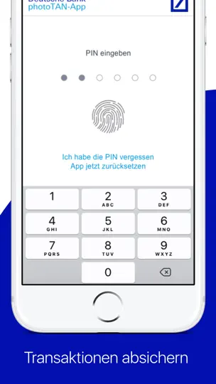 Screenshot von Deutsche Bank PhotoTAN auf dem iPhone 6