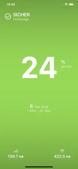 Screenshot von DataMan - Data Usage Widget auf dem iPhone 4